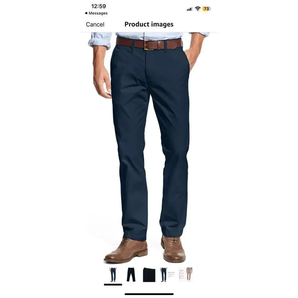 TOMMY HILFIGER | big & tall classic cotton chino pants navy 36 x 36” NEW